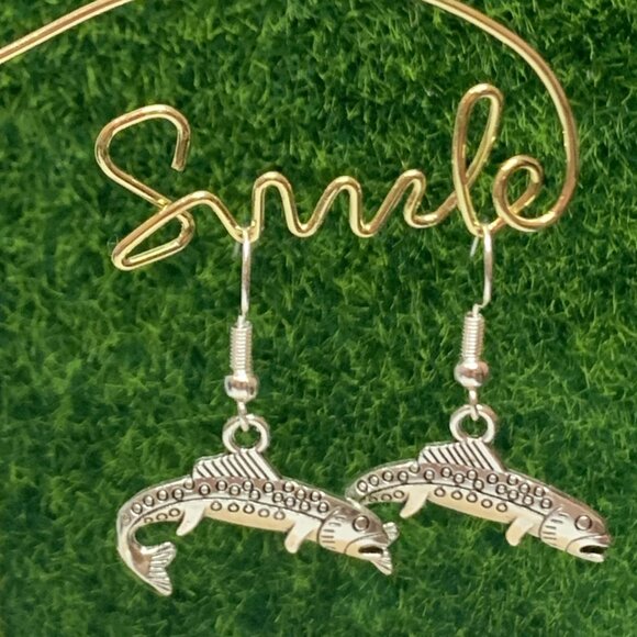 Fish Earring, Fishing Charm, Fish Jewelry, Gift Idea, Silly Animal Earring - Picture 1 of 9
